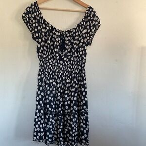 J for Justice Daisy Mini Dress Shirred Tiered Peasant Cottagecore Flirty Navy XL